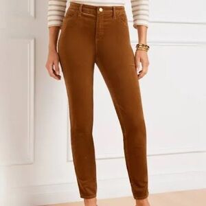 NEW Talbots 18 corduroy jeggings brown womens plus slimming high waist ankle